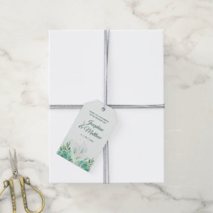 White Calla Lily Monogram Wedding Favor Märkre Presentetikett