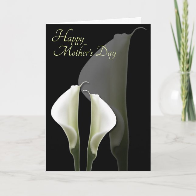 White Calla Lily Mors dag Card Kort (Framsida)