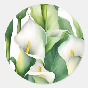 White Calla Lily Nature Runt Klistermärke
