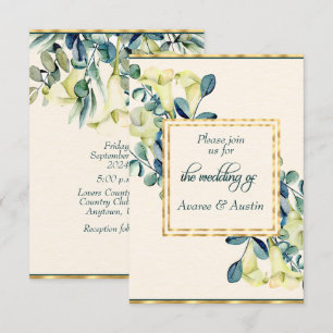 White Calla Lily och Eucalyptus Spara Datumet