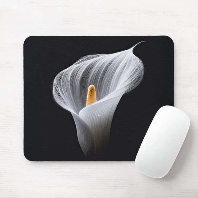 White Calla Lily On Black Musmatta (Med mus)
