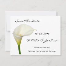 White Calla Lily sparar datumkort