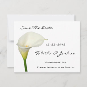 White Calla Lily sparar datumkort Spara Datumet