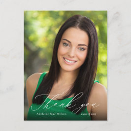 White Calligraphy Photo Studenten Tack Vykort