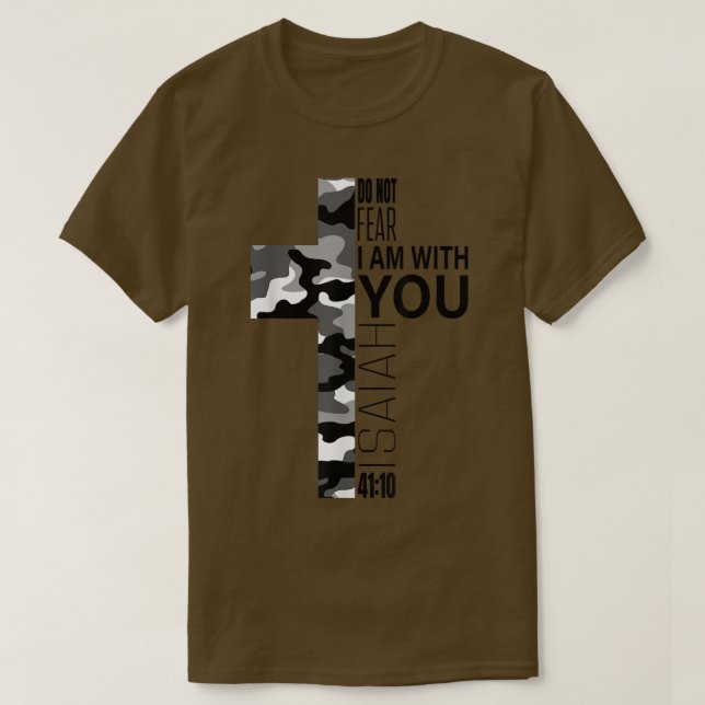 White Camo fruktar inte Christian Verse Par Wom T Shirt (Design framsida)