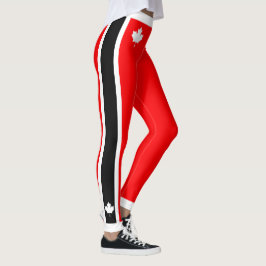 White Canadian Maple med Black White Sides on Red Leggings
