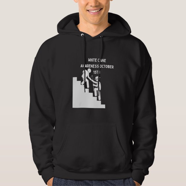 White Cane Safety Day Awareness Day October 15th I Hoodie (Framsida)