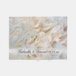 White Carnation Blommigt Bröllop Fleecefilt