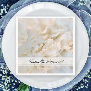 White Carnation Blommigt Bröllop Pappersservett