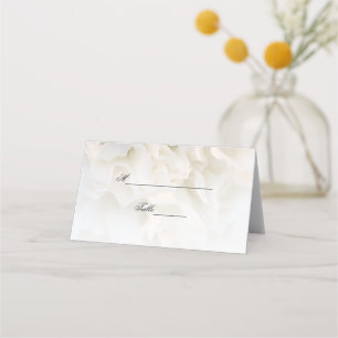 White Carnation Blommigt Bröllop Placeringskort