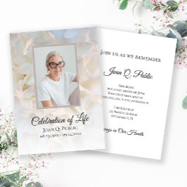 White Carnation Blommigt Firande of Life Funeral Inbjudningar