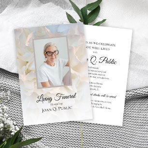 White Carnation Blommigt Living Funeral Party Inbjudningar