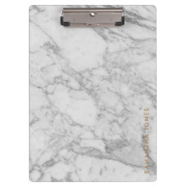White Carrara Marble Guld Classic Personlig