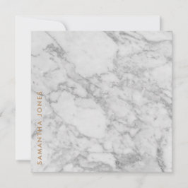 White Carrara Marble Guld Classic Personlig