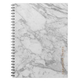 White Carrara Marble Guld Classic Personlig Anteckningsbok