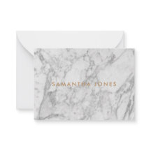 White Carrara Marble Guld Classic Personlig