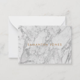 White Carrara Marble Guld Classic Personlig Anteckningskort