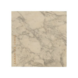 White Carrara Marble Guld Classic Personlig Trätavla