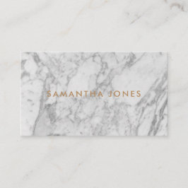 White Carrara Marble Guld Classic Personlig Visitkort