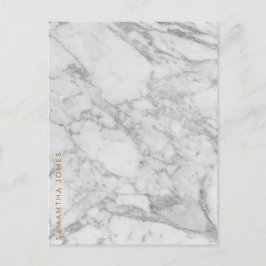 White Carrara Marble Guld Classic Personlig Vykort