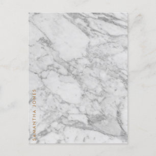 White Carrara Marble Guld Classic Personlig Vykort
