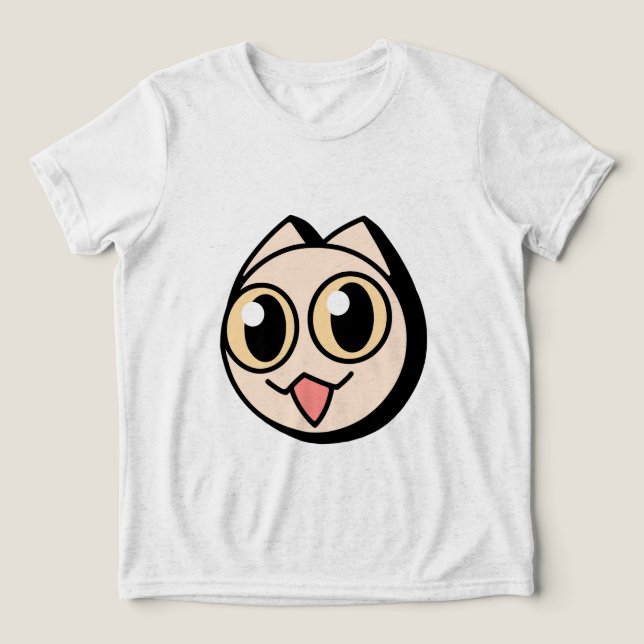 White Cartoon Cat T Shirt (Design Framsida)