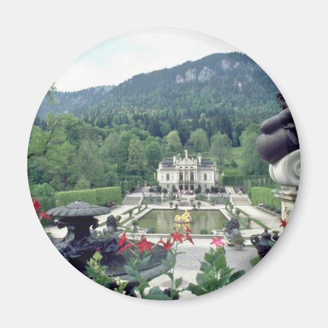 White Castle Linderhof blommor Magnet (Framsidan)