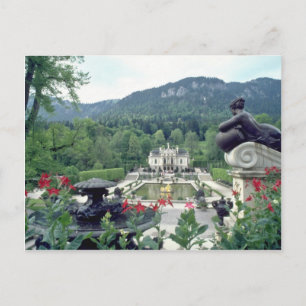 White Castle Linderhof blommor Vykort