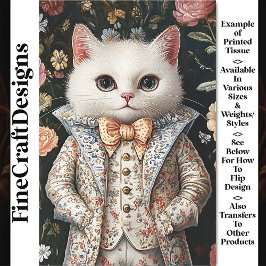 White Cat Baroque Broderad Outfit CB8 Decoupage