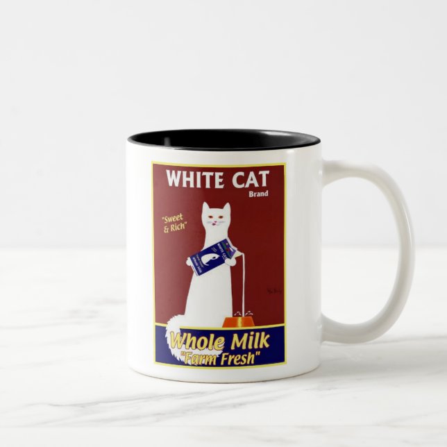 White Cat Brand Hela Mjölk Två-Tonad Mugg (Höger)