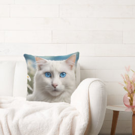 White Cat Dekorativ kudde