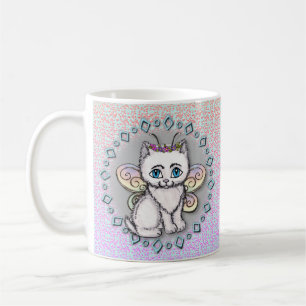White Cat Fairy-mugg  Kaffemugg