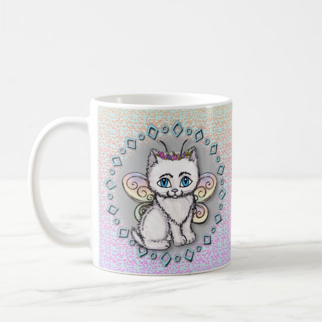 White Cat Fairy-mugg  Kaffemugg (Vänster)