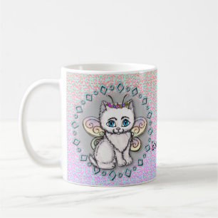 White Cat Fairy-mugg  Kaffemugg