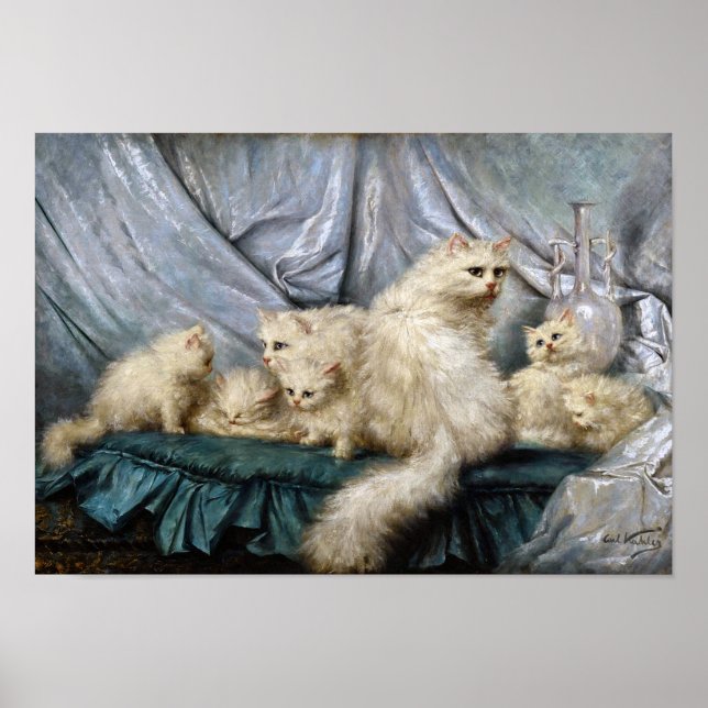 White Cat Family, Carl Kahler Poster (Framsidan)