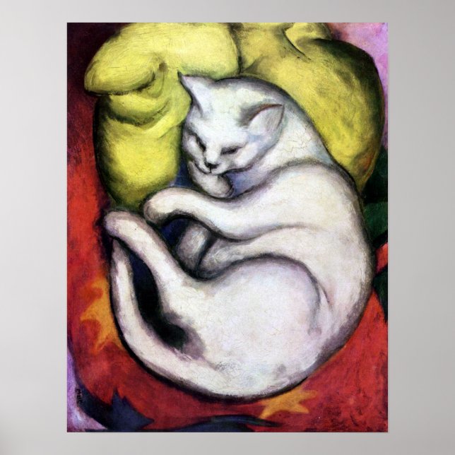White cat, Franz Marc Poster (Framsidan)