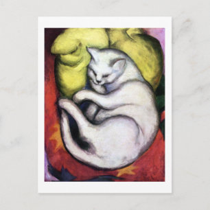 White cat, Franz Marc Vykort