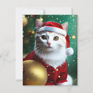 White Cat-jul Julkort