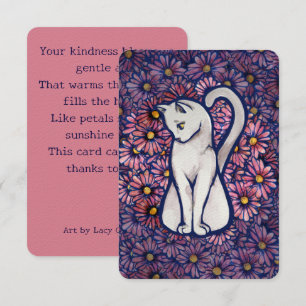 White Cat Mauve Daisys Tack Kort