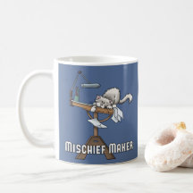White Cat MisChief Maker Coffee Mugg