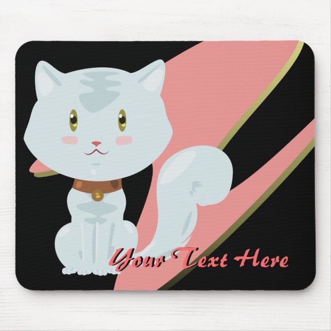 White Cat Mousepad Musmatta (Framsidan)