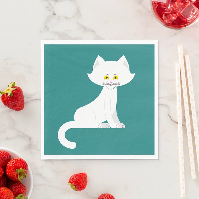 White Cat Napkins Pappersservett (Skapare uppladdad)