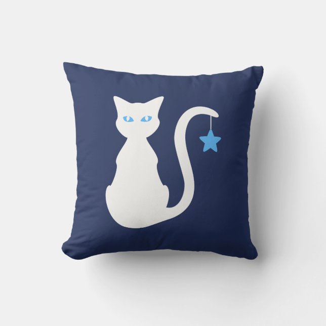 White Cat Pillow Kudde (Framsida)