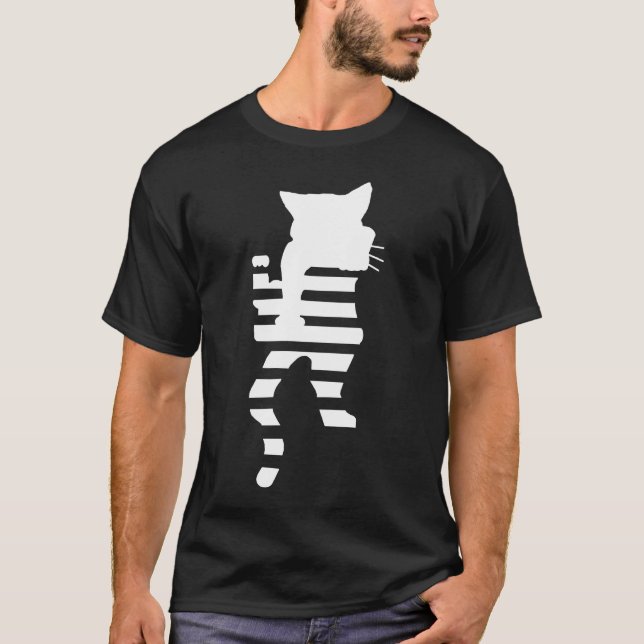 White Cat Silhouette T Shirt (Framsida)