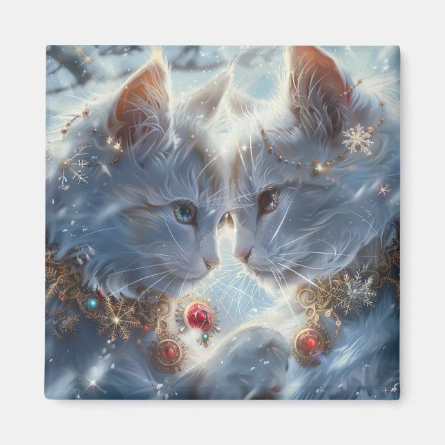 White Cats Digital Art Magnet (Framsidan)