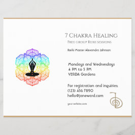 White Chakra Energy Healer Photo Reiki Vågrät Reklamblad
