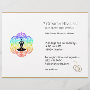 White Chakra Energy Healer Photo Reiki Vågrät Reklamblad
