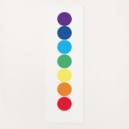 White Chakra Rainbow Dot Yoga Mat