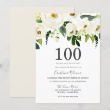 White Champagne Flowers 100:e Födelsedagsfesten