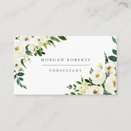 White Champagne Flowers Professionell eller Beauty Visitkort